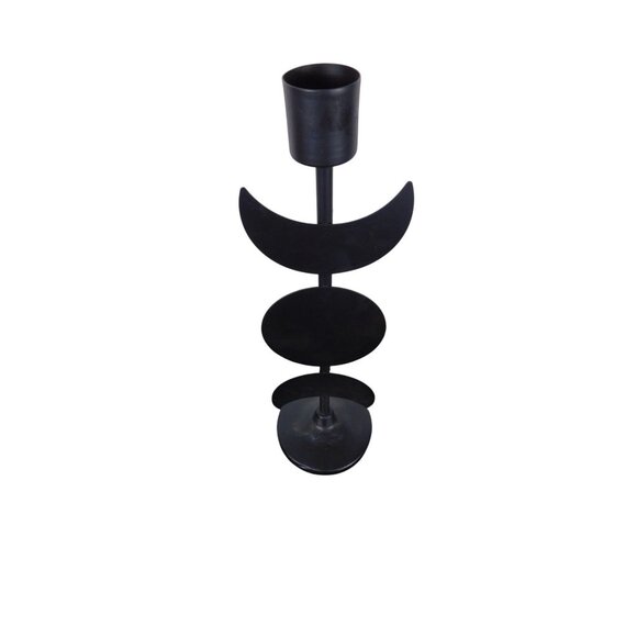 Triple Goddess Moon Metal Candle Holder Gothic 12in - Picture 3 of 9